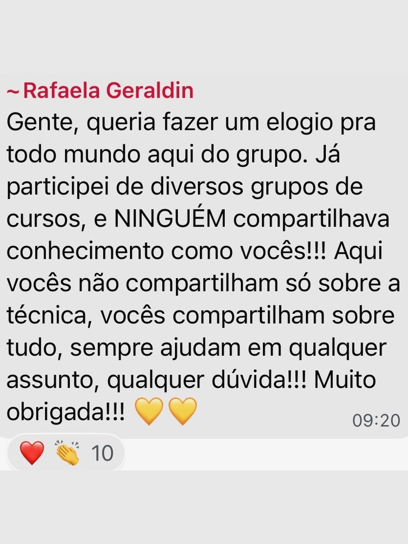 Depoimento da Rafaela Geraldin sobre a troca no grupo